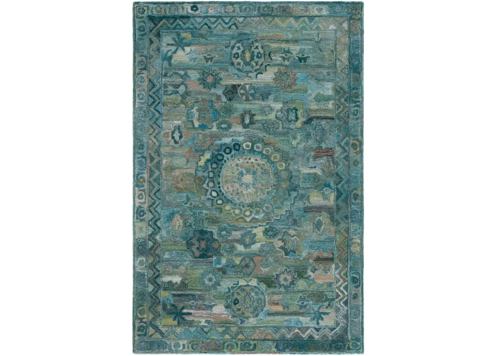 ANATOLIA 411 AQUA  8' x 10' Large Rectangle Rug