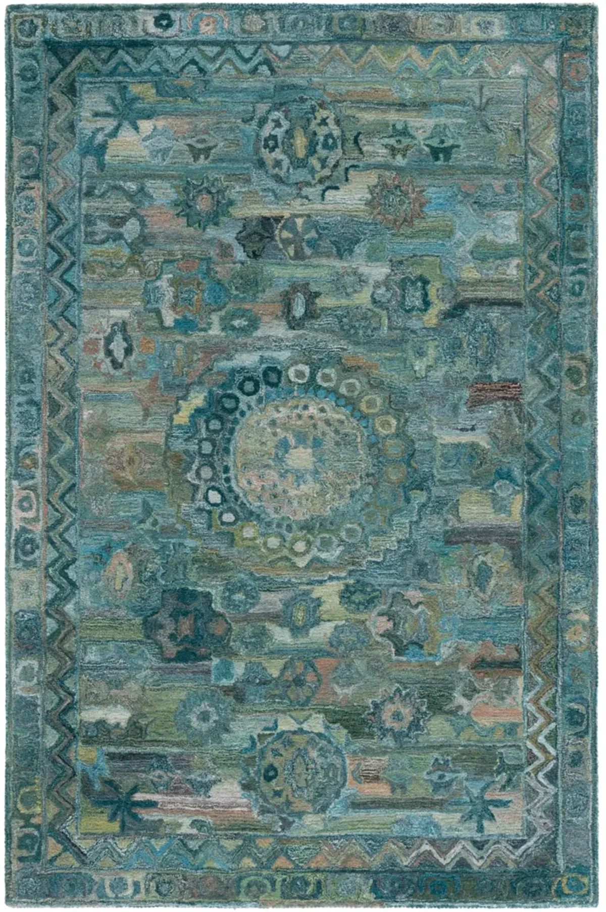 ANATOLIA 411 AQUA  8' x 10' Large Rectangle Rug