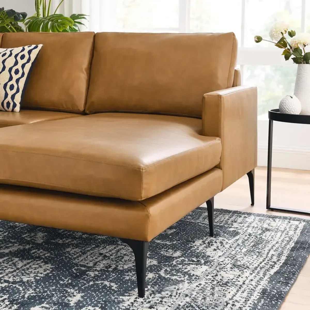 Evermore Right-Facing Vegan Leather Sectional