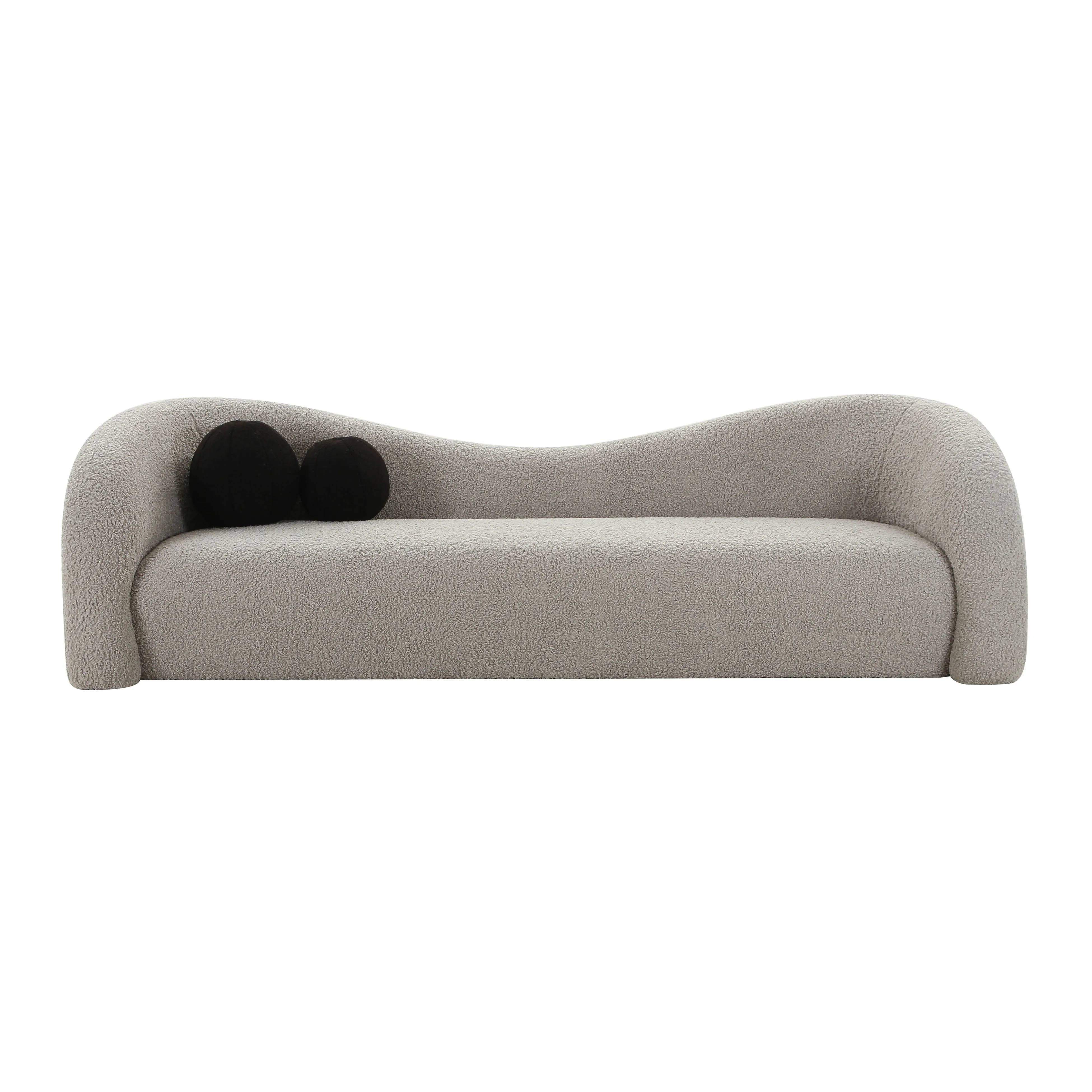 Leonie Grey Faux Shearling Sofa