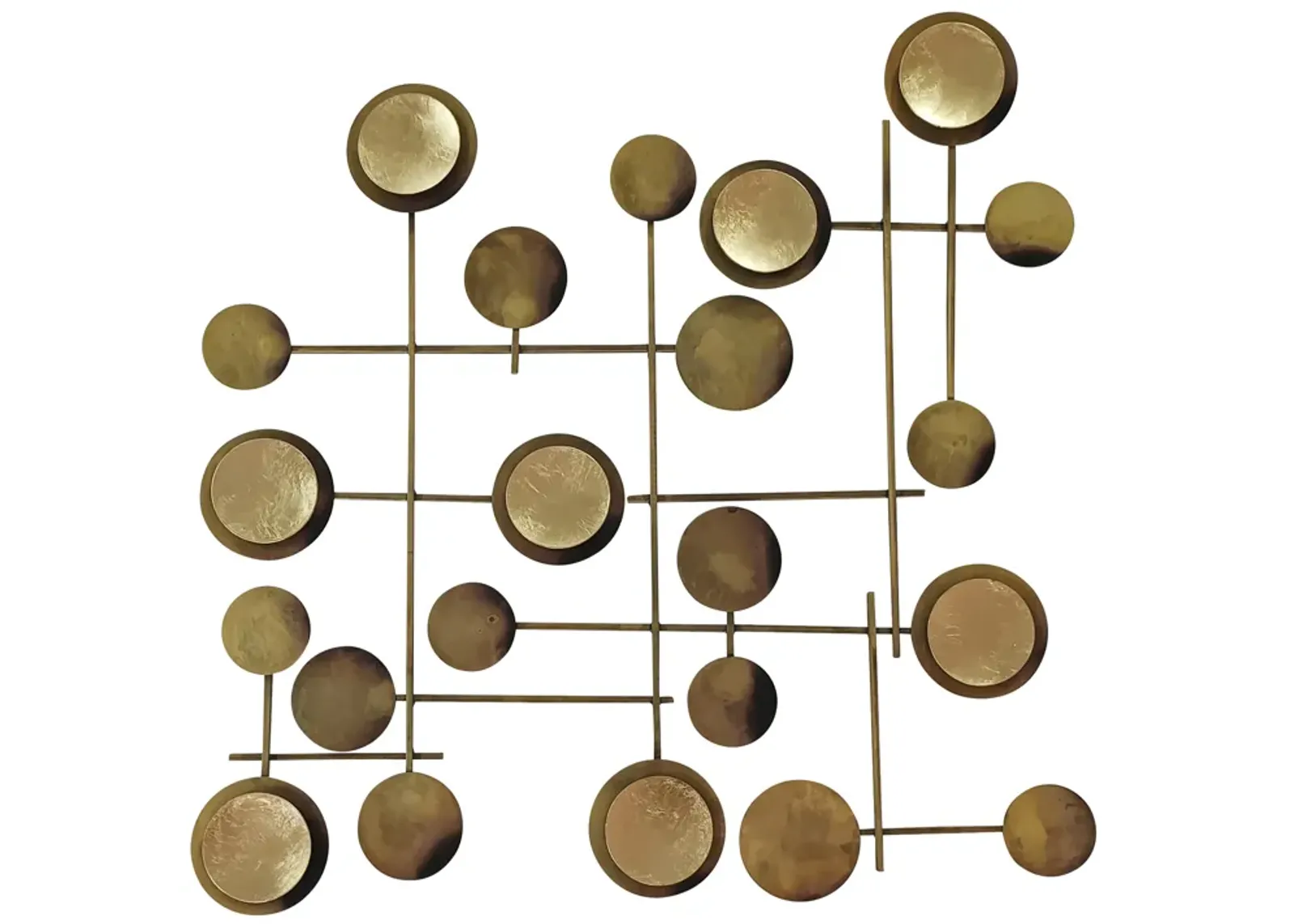 Metal, 29" Circles Metal Wall Deco, Gold