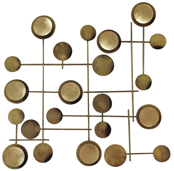 Metal, 29" Circles Metal Wall Deco, Gold