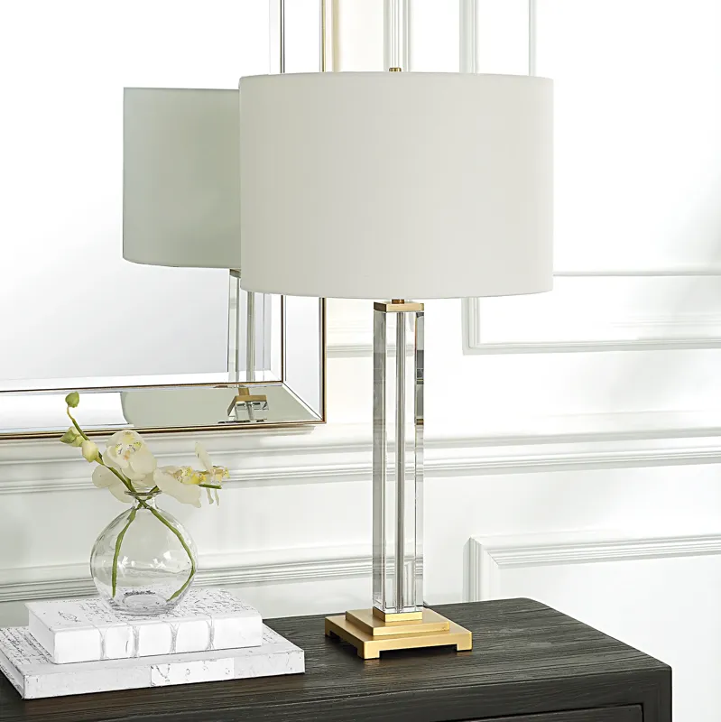 Crystal Column Table Lamp