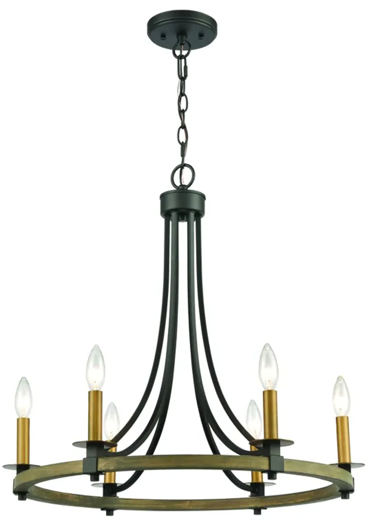 Woodbridge 24" Wide 6-Light Chandelier - Matte Black