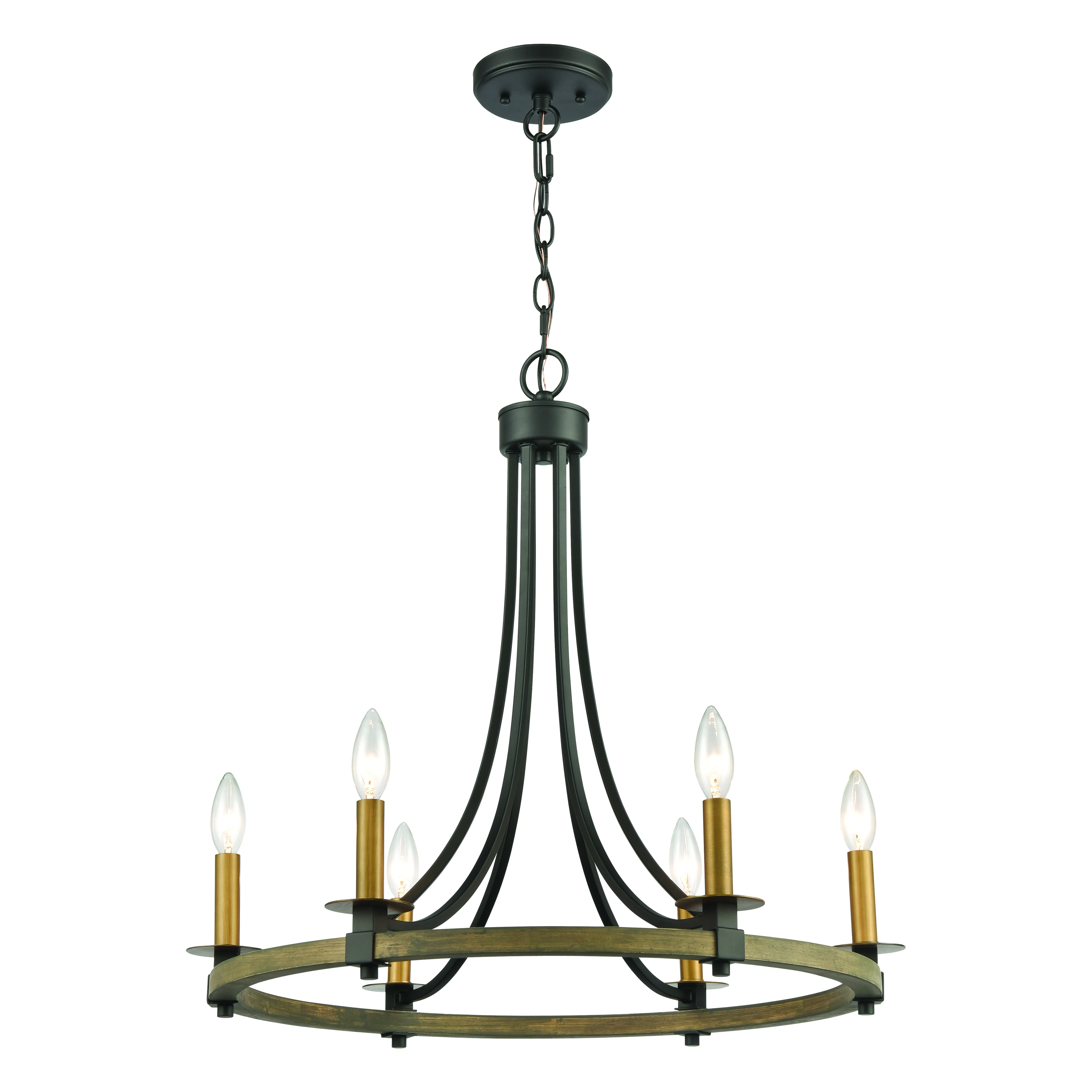 Woodbridge 24" Wide 6-Light Chandelier - Matte Black