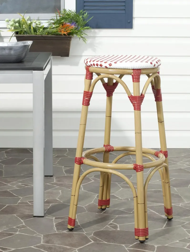 KIPNUK STOOL RED/WHITE (INDOOR/OUTDOOR)