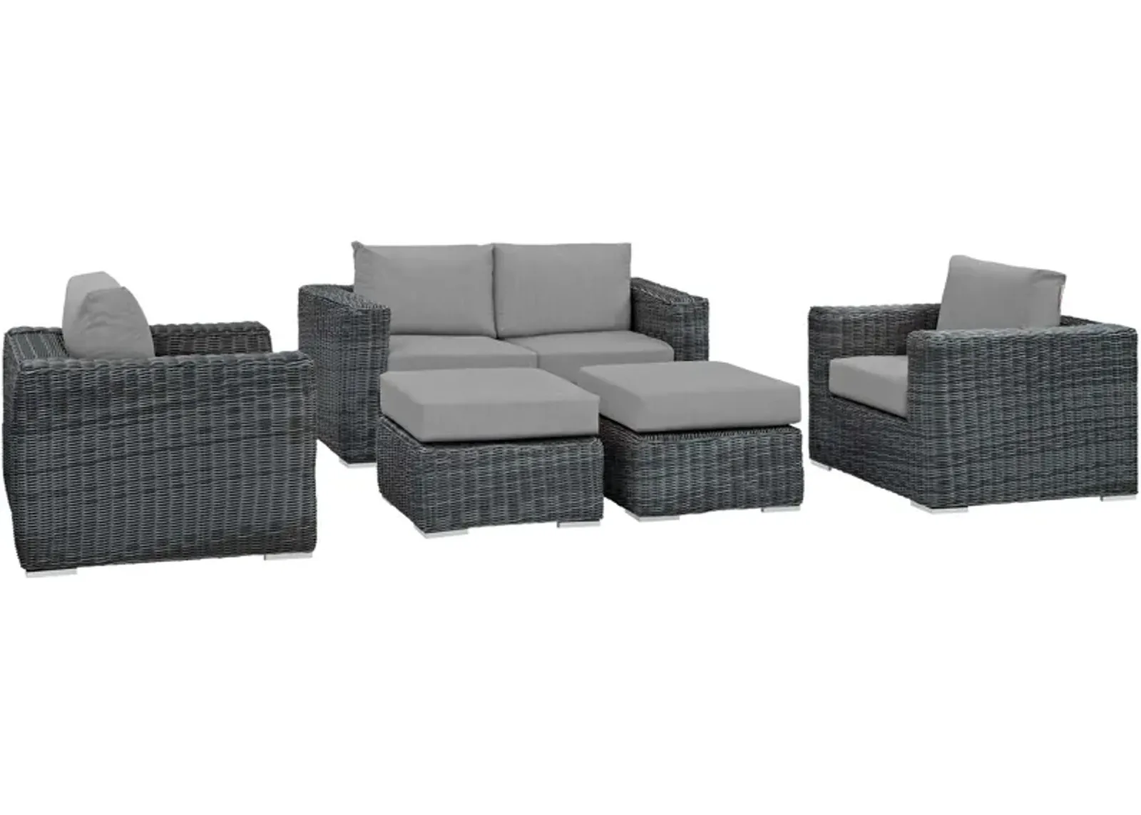 Summon 5 Piece Outdoor Patio Sunbrella® Sectional Set