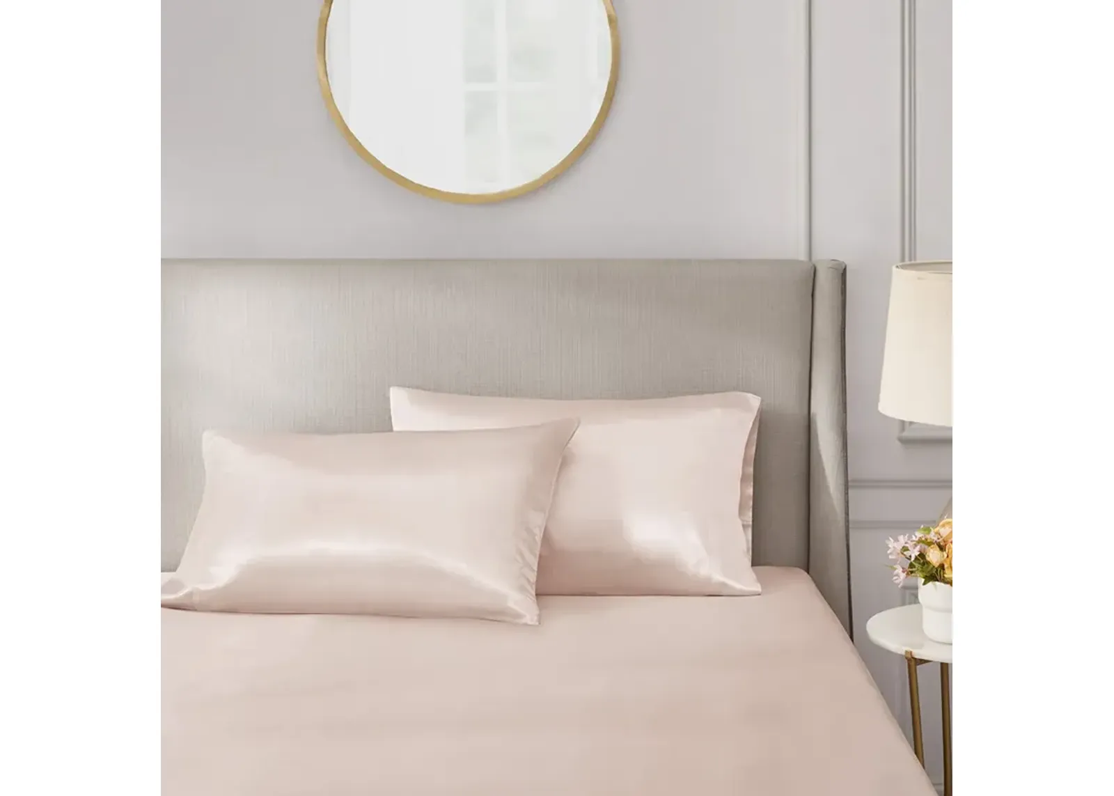 Madison Park Essentials Satin Blush Luxury 2 PC Pillowcases