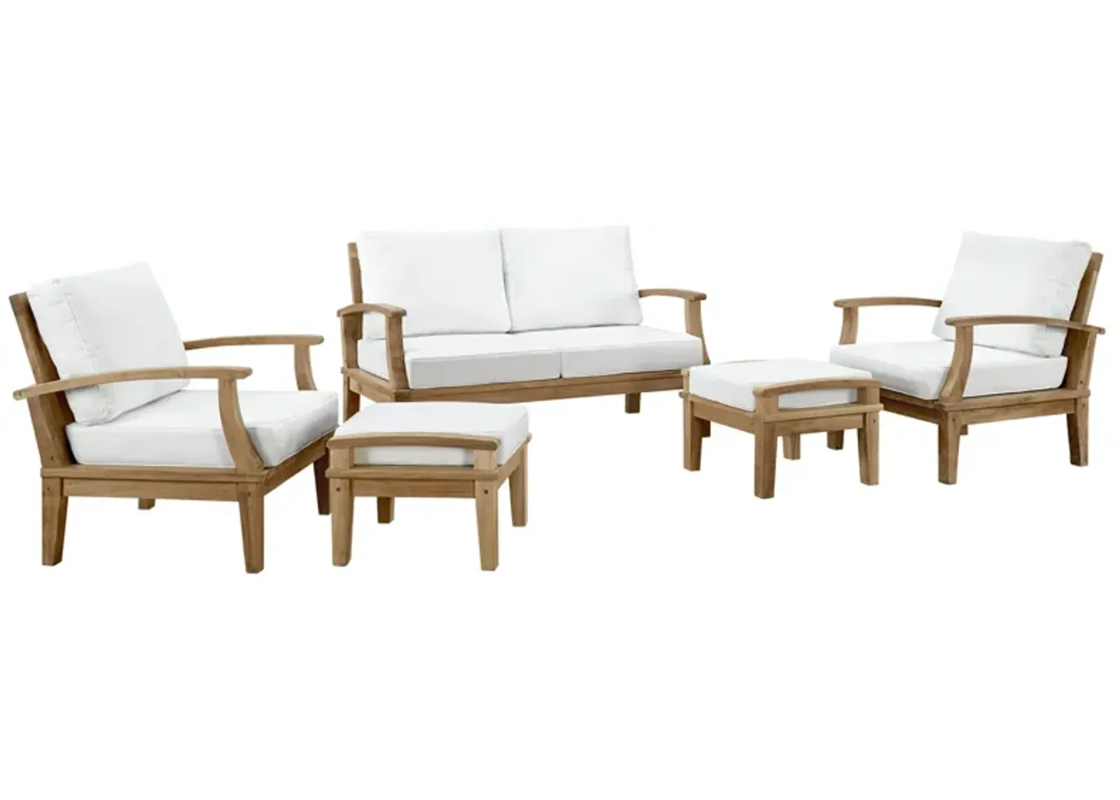 Marina 5 Piece Outdoor Patio Teak Set