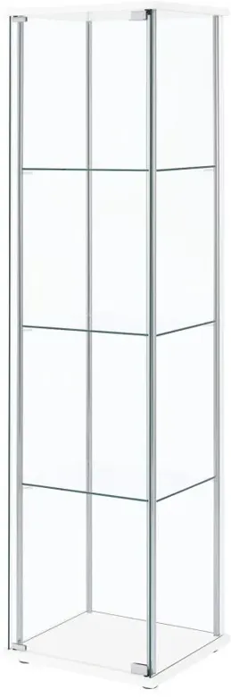 Bellatrix Rectangular 4-shelf Curio Cabinet White and Clear