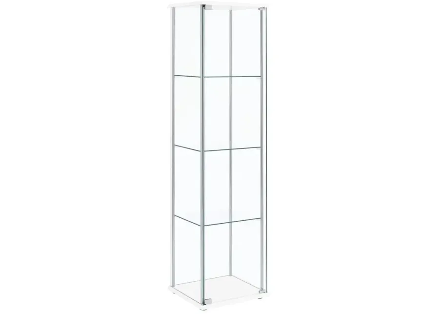 Bellatrix Rectangular 4-shelf Curio Cabinet White and Clear