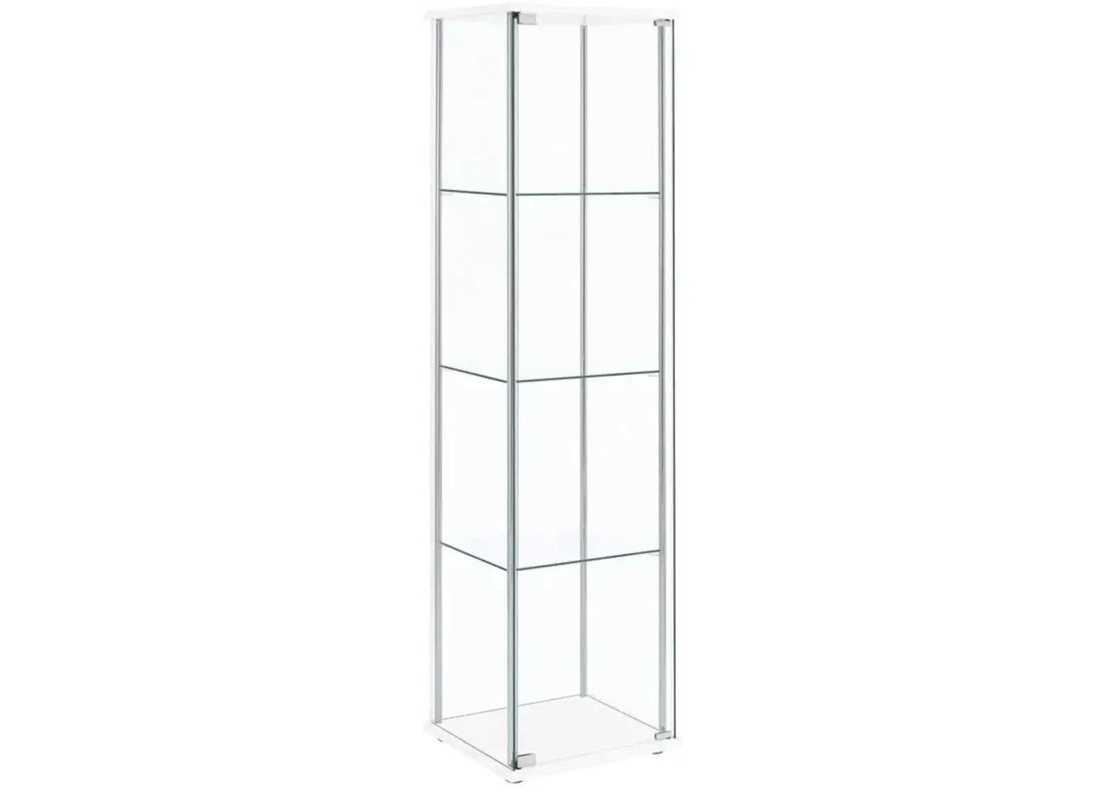 Bellatrix Rectangular 4-shelf Curio Cabinet White and Clear