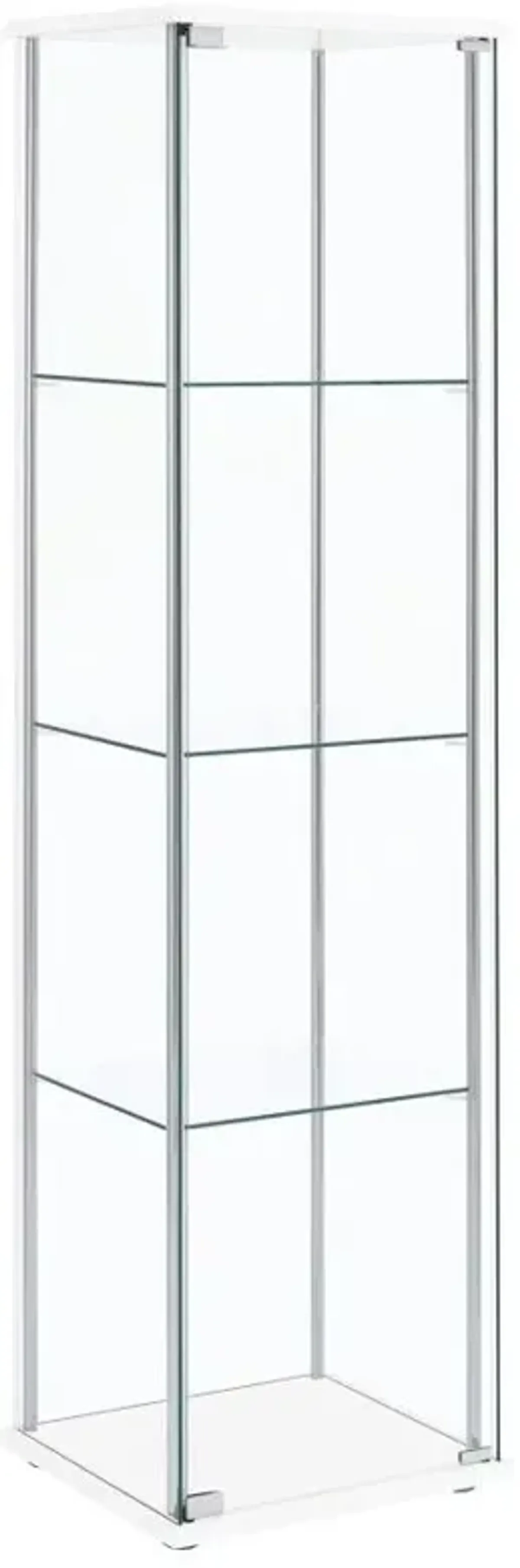 Bellatrix Rectangular 4-shelf Curio Cabinet White and Clear