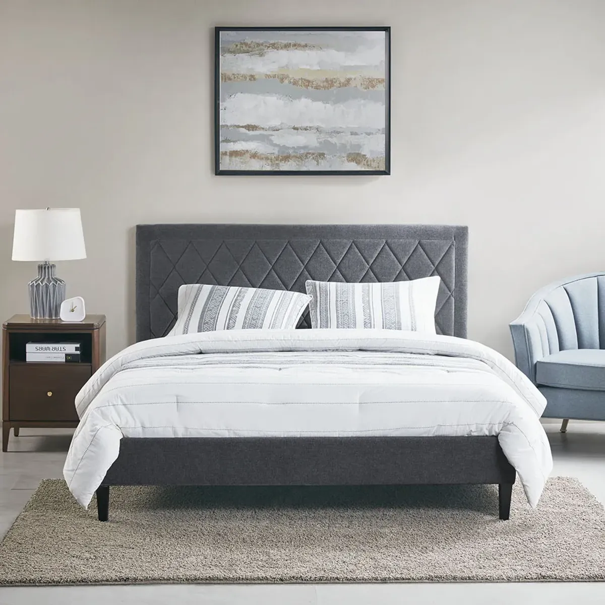 510 Design Rowen Charcoal Rowen King Platform Bed