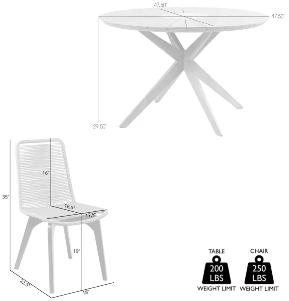 Sachi and Island Outdoor 5 Piece Light Eucalyptus and Concrete Dining Set