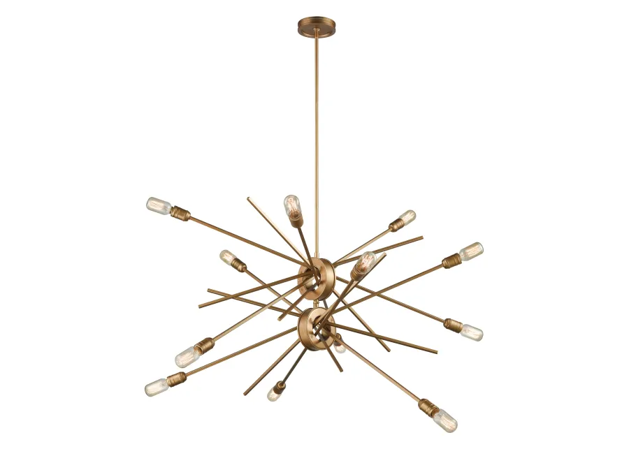 Xenia 42" Wide 12-Light Chandelier - Matte Gold