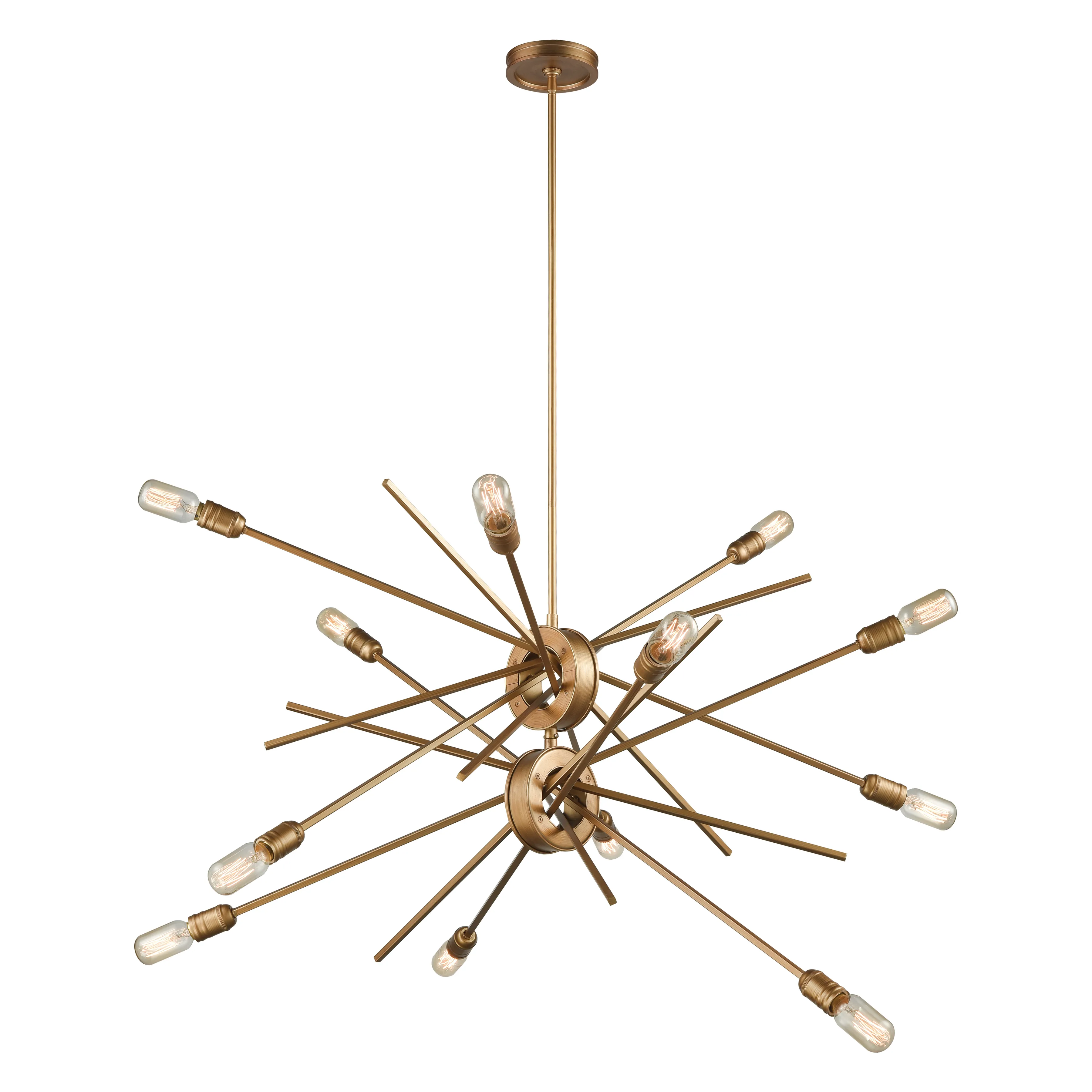 Xenia 42" Wide 12-Light Chandelier - Matte Gold