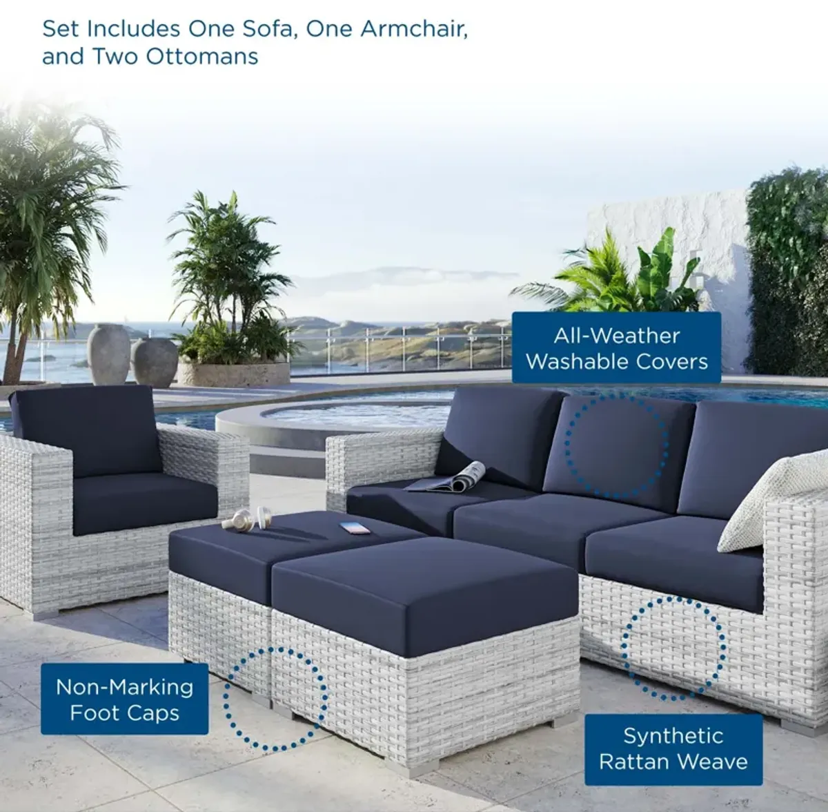 Convene 4-Piece Outdoor Patio Set