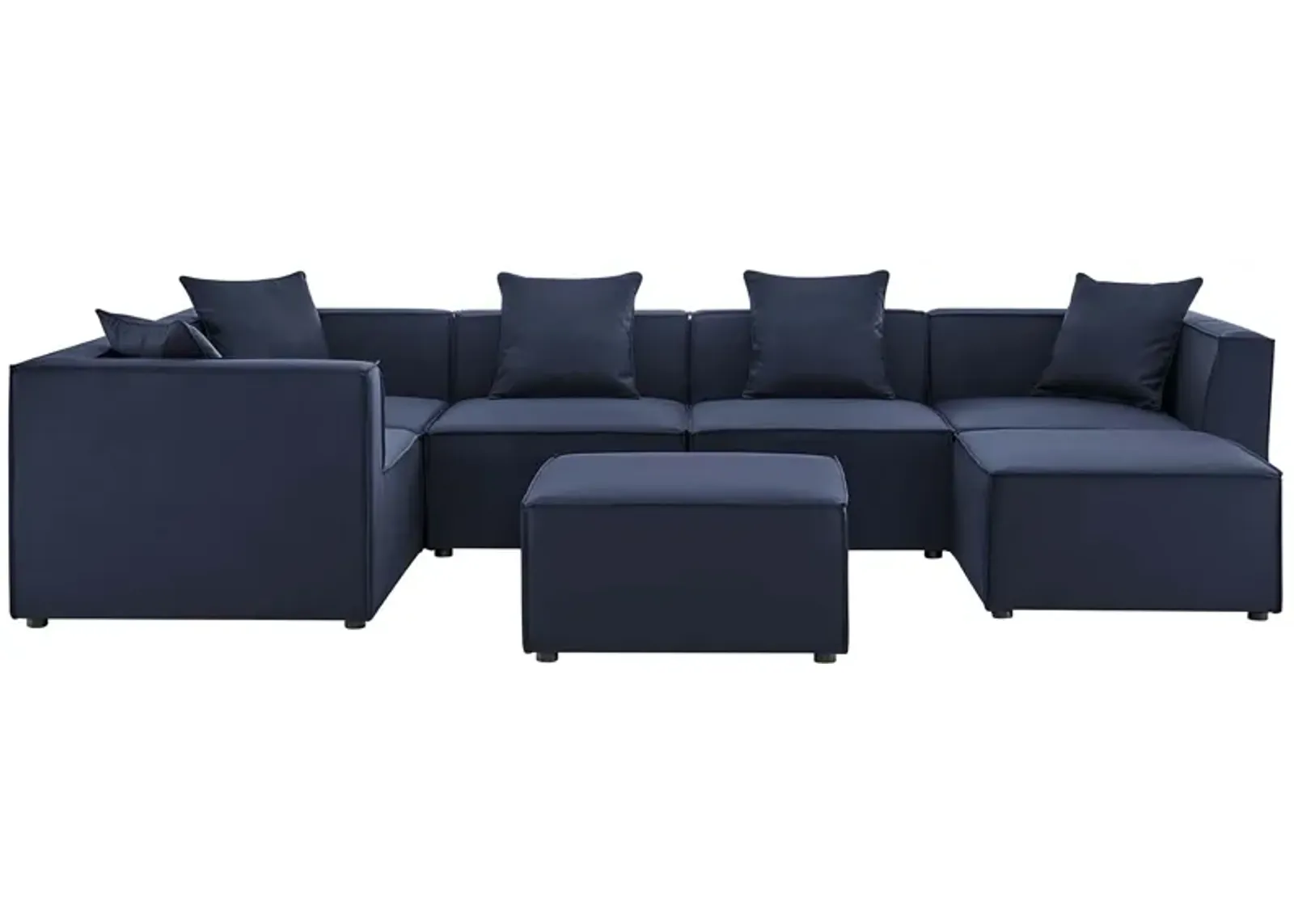 Saybrook Outdoor Patio Upholstered 7-Piece Sectional Sofa