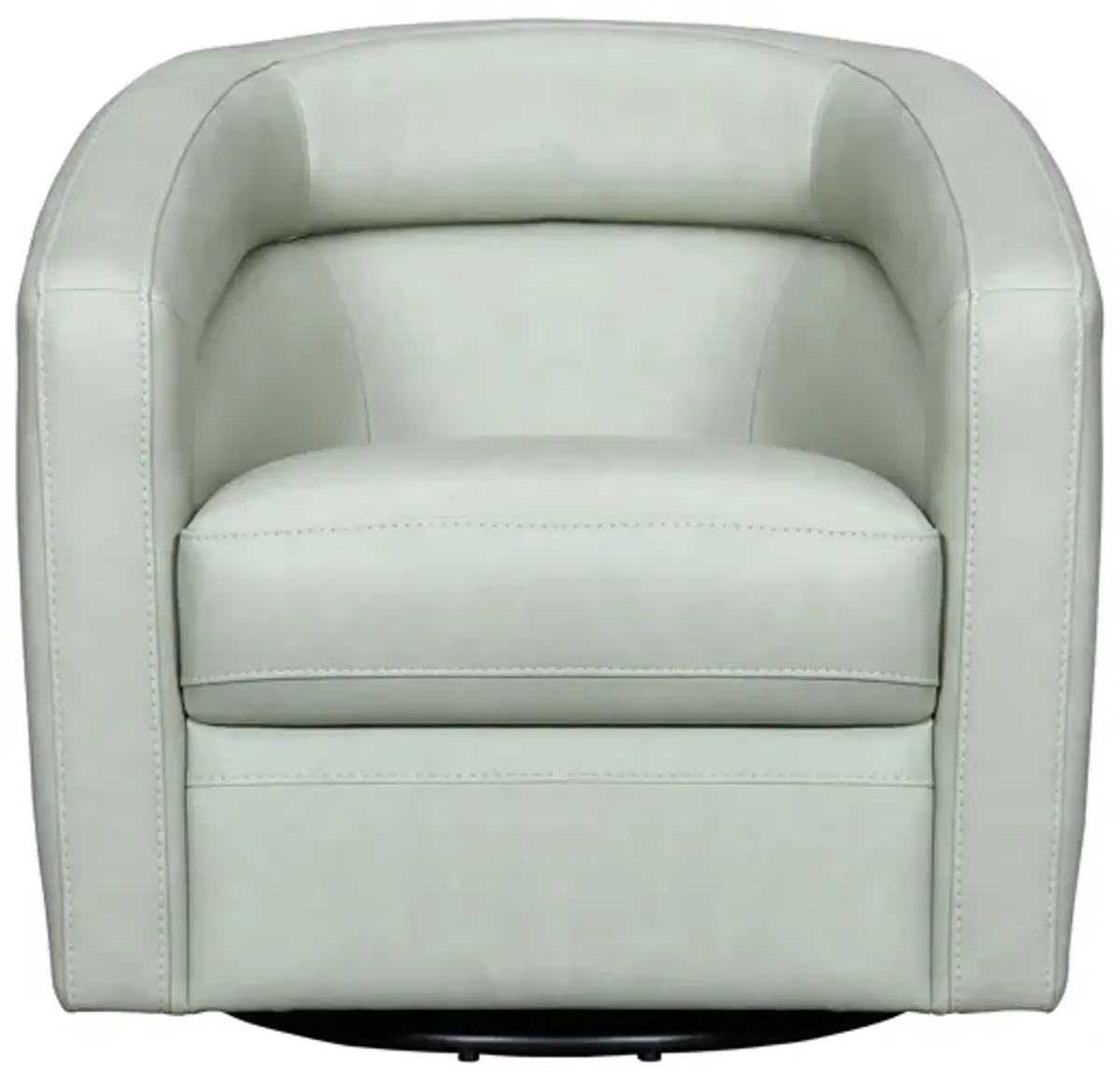 Desi Mint Leather Swivel Accent Chair