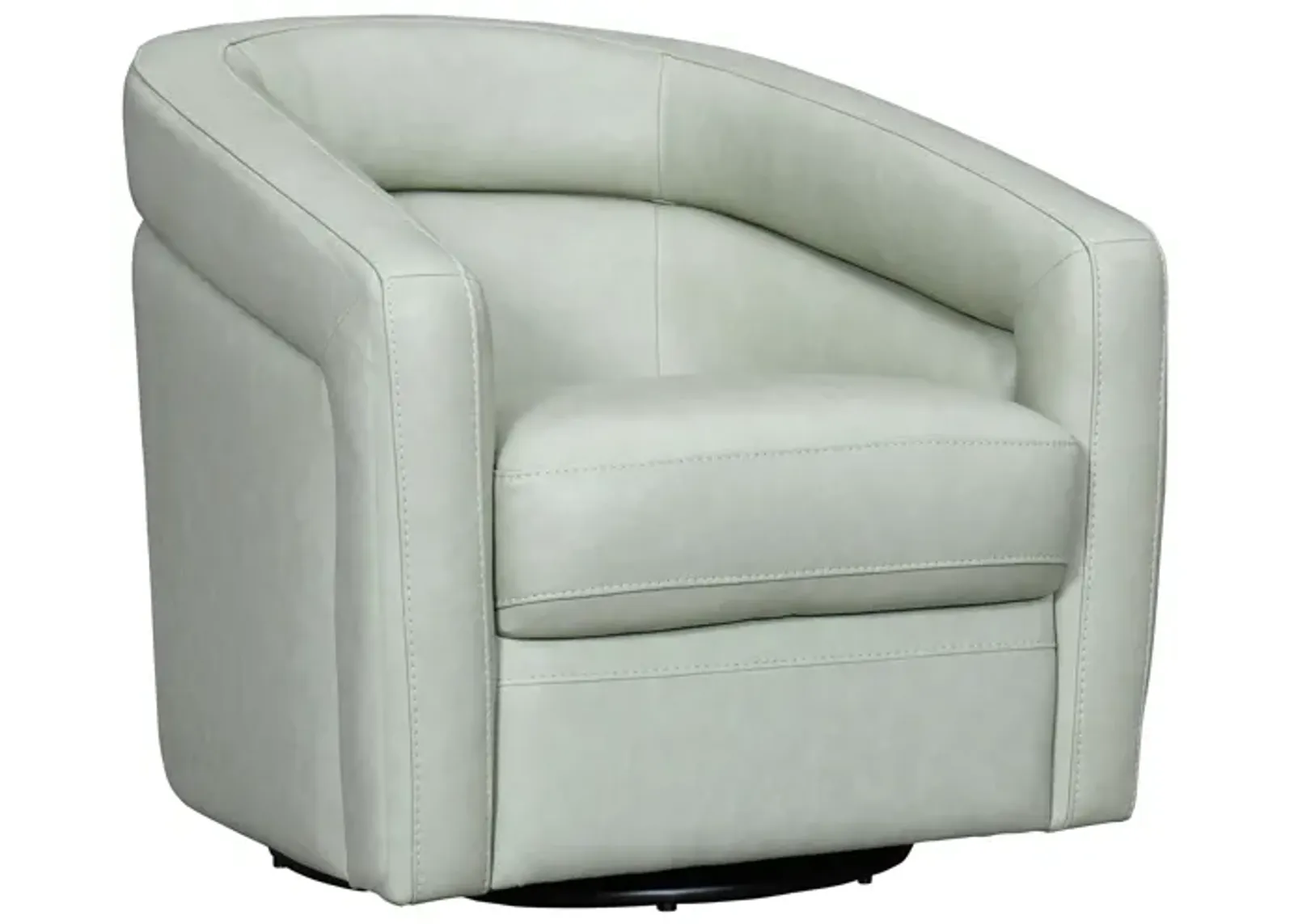 Desi Mint Leather Swivel Accent Chair