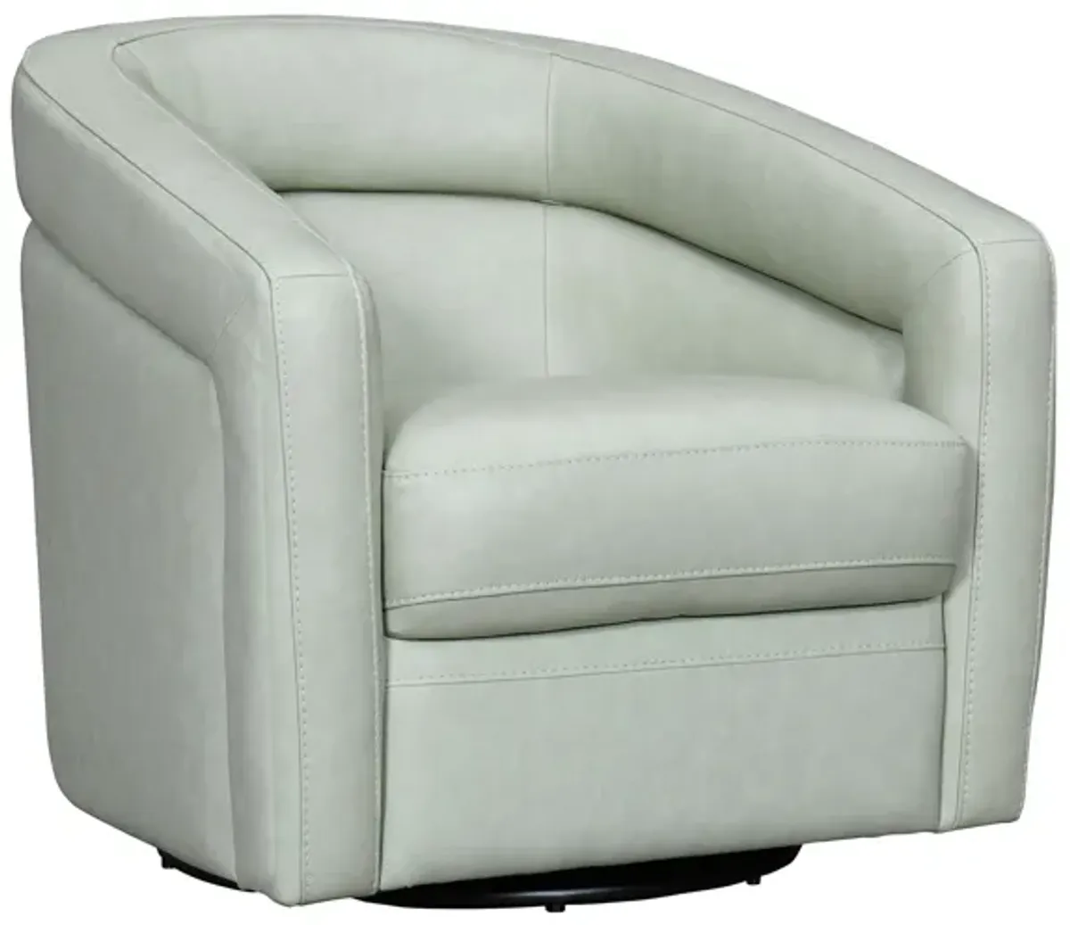 Desi Mint Leather Swivel Accent Chair