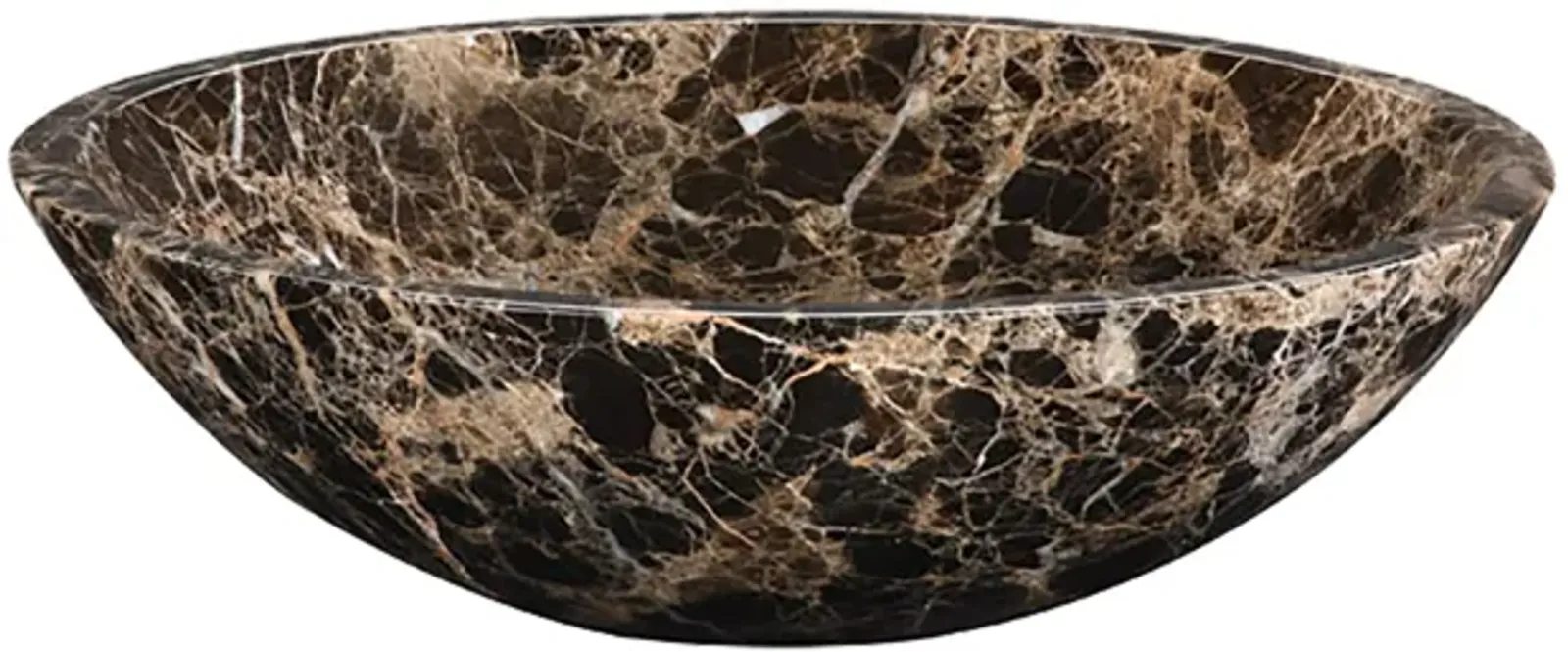 Round Stone Vessel - Dark Emperador Marble