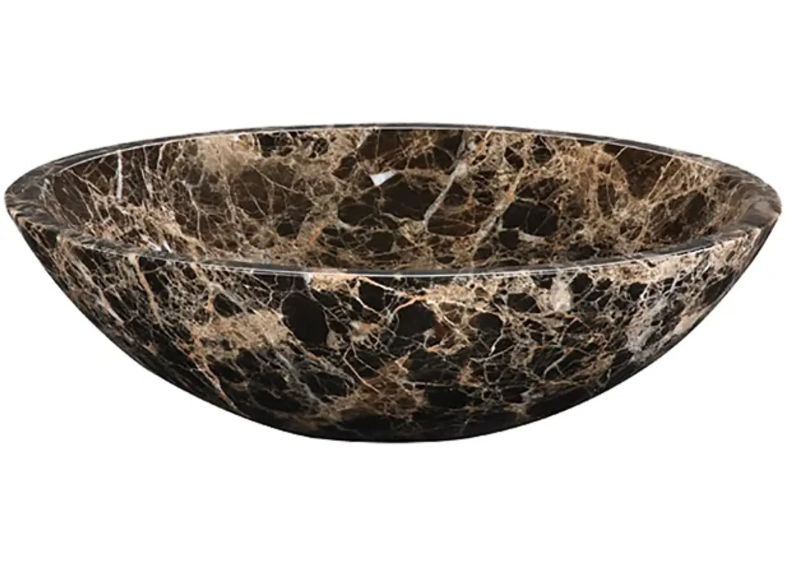 Round Stone Vessel - Dark Emperador Marble