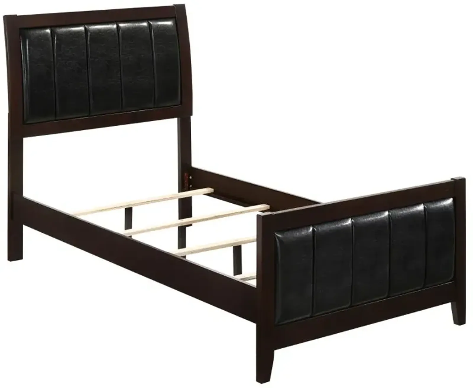 Carlton Twin Upholstered Panel Bed Cappuccino and Black