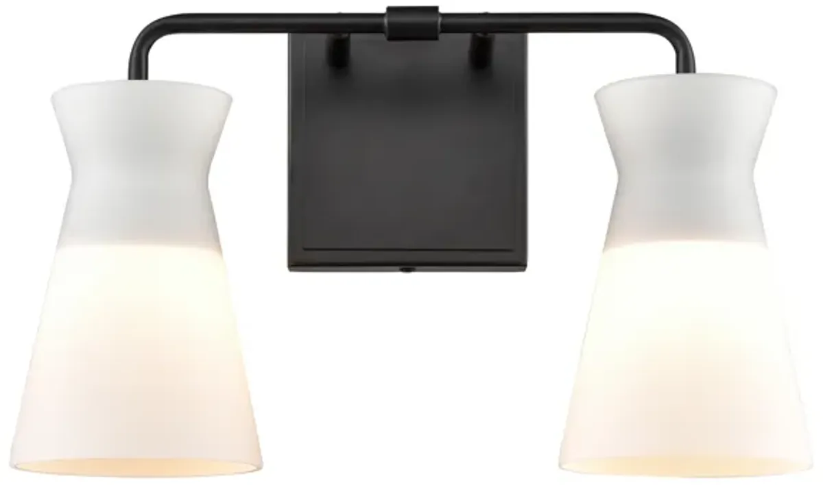 Brookville 15" Wide 2-Light Vanity Light - Matte Black