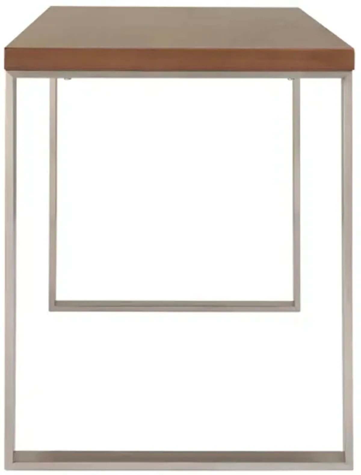 Dillon Desk in American Walnut Veneer with Brushed Stainless Steel Base