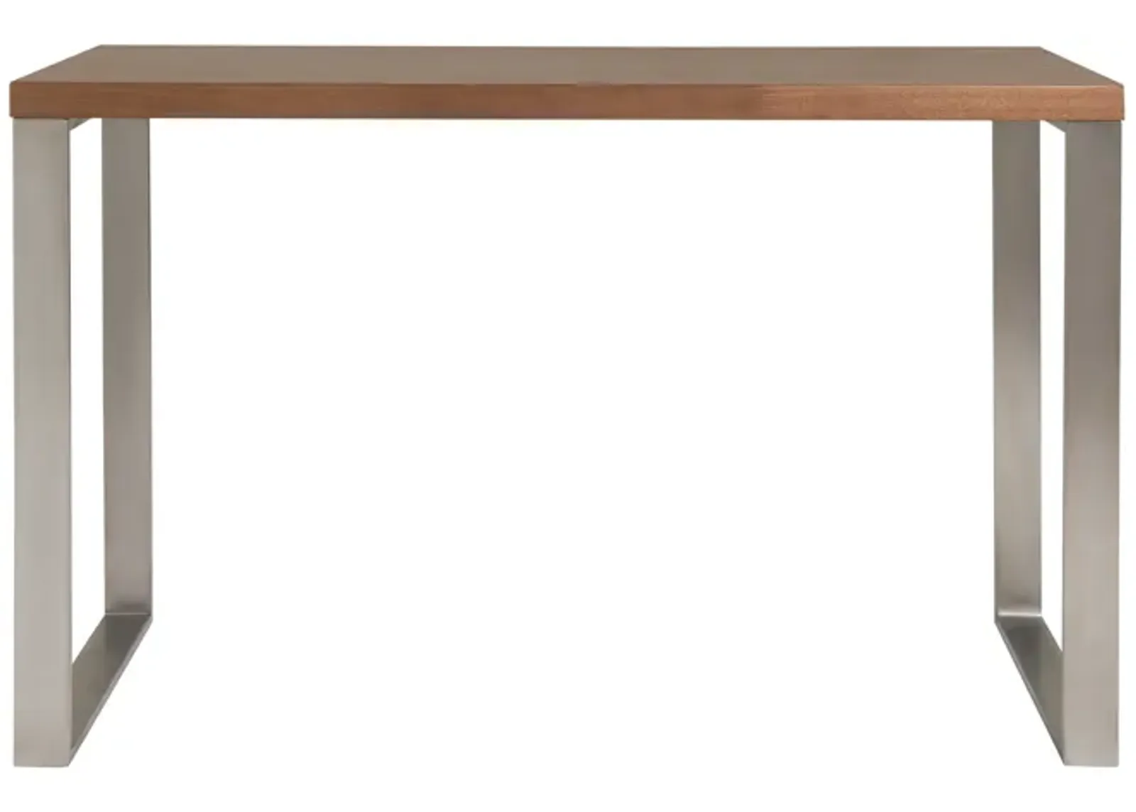 Dillon Desk in American Walnut Veneer with Brushed Stainless Steel Base