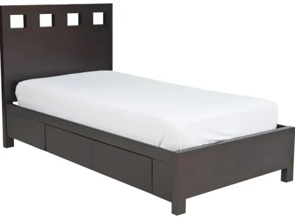 Riva California King-Size Platform Storage Bed In Espresso