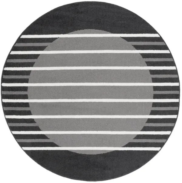 PYRAMID 232 GREY  6'-7' x 6'-7' Round Round Rug