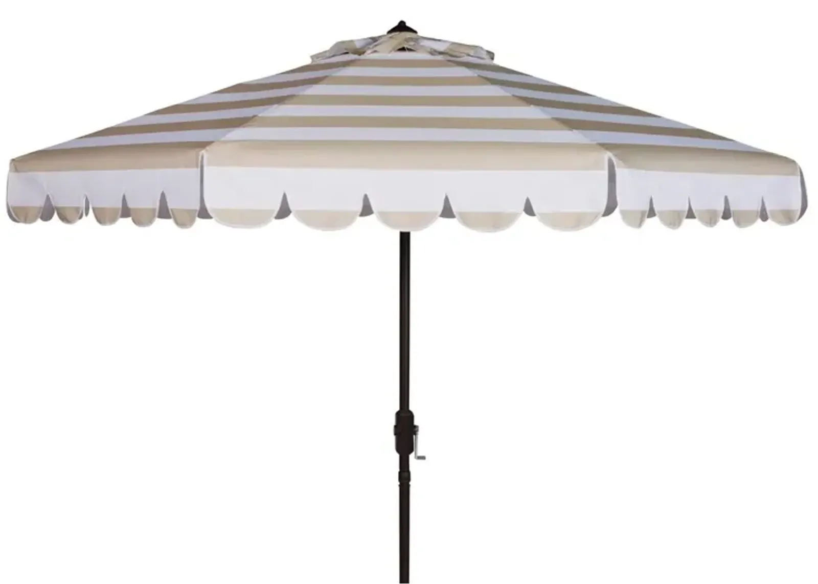 Maui Single Scallop Striped 9ft Crank Push Button Tilt Umbrella