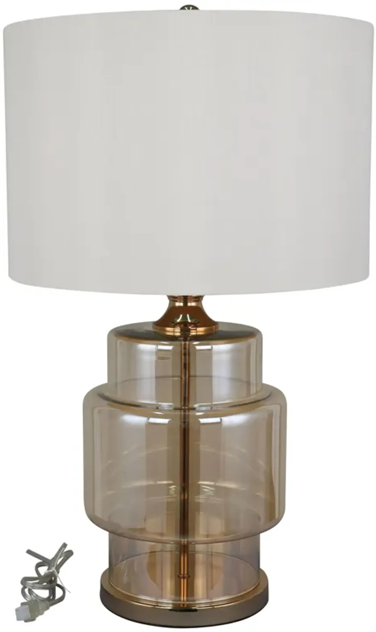 Glass, 30" Lustered Table Lamp, Gold