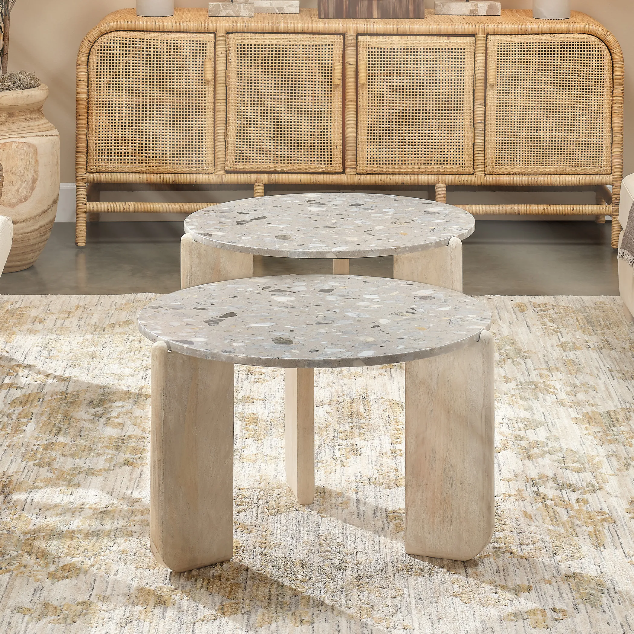 Quarry Wood and Terrazzo Coffee Table