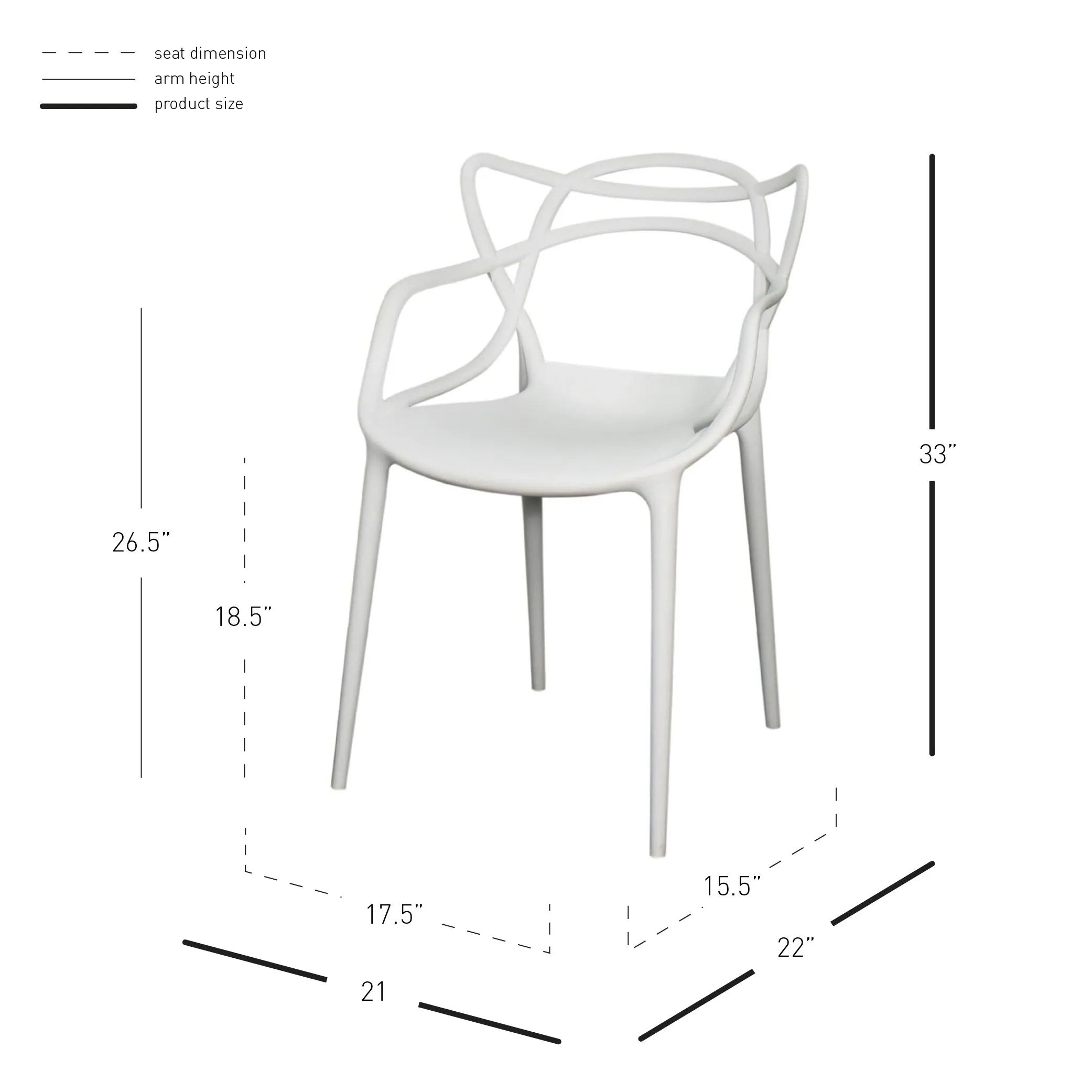 Russell Molded Pp Dining Chair -Set Of 4