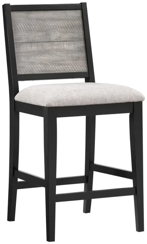 Elodie Upholstered Padded Seat Counter Height Dining Chair Dove Grey and Black (Set of 2)