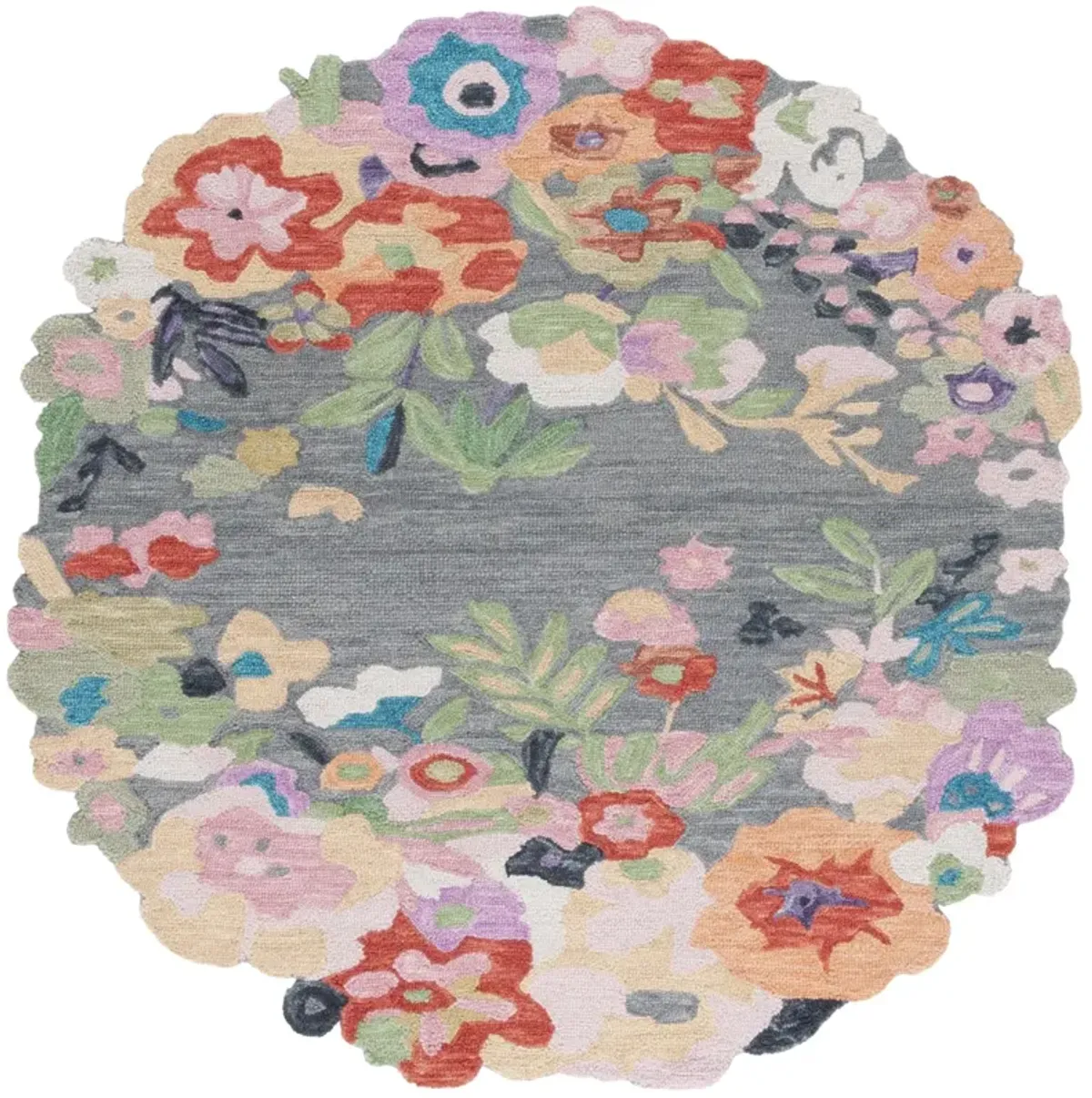 JARDIN176 GREY  6' x 6' Round Round Rug