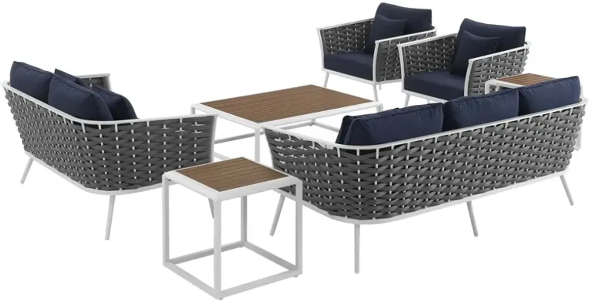 Stance 7 Piece Outdoor Patio Aluminum Sectional Sofa Set