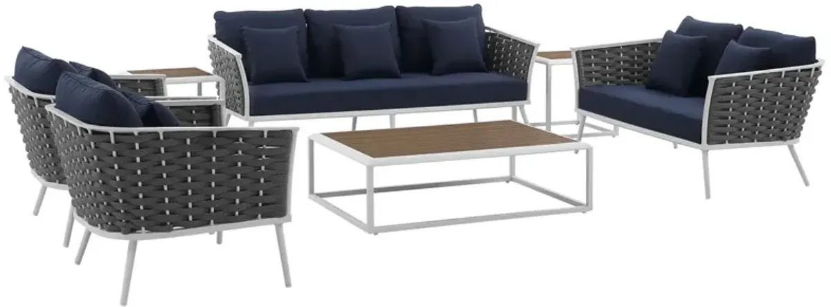 Stance 7 Piece Outdoor Patio Aluminum Sectional Sofa Set