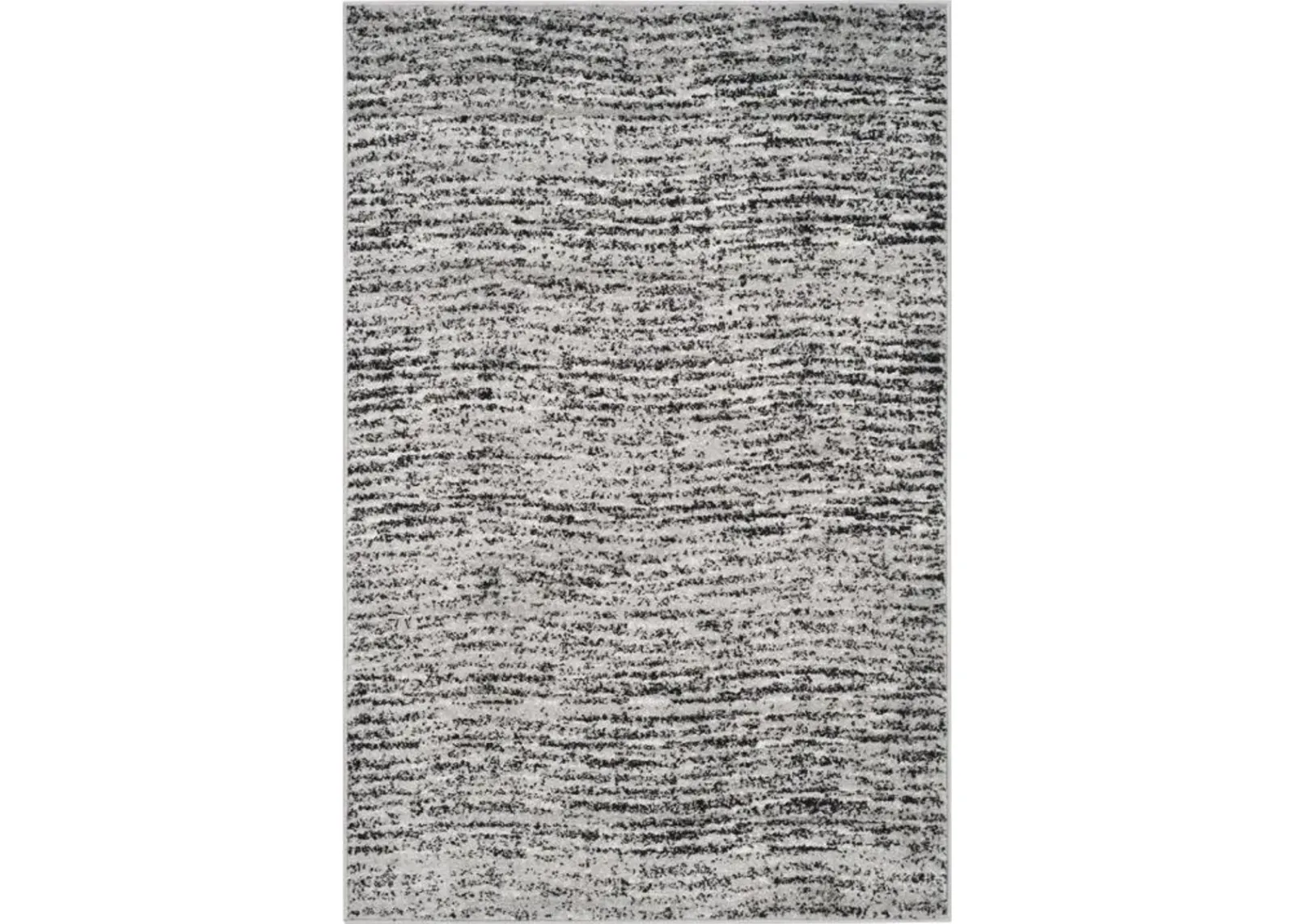 Adirondack Contemporary Black / Silver 6' X 6' Round Powerloomed Rug