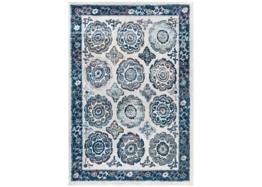 Entourage Odile Distressed Floral Moroccan Trellis 8x10 Area Rug