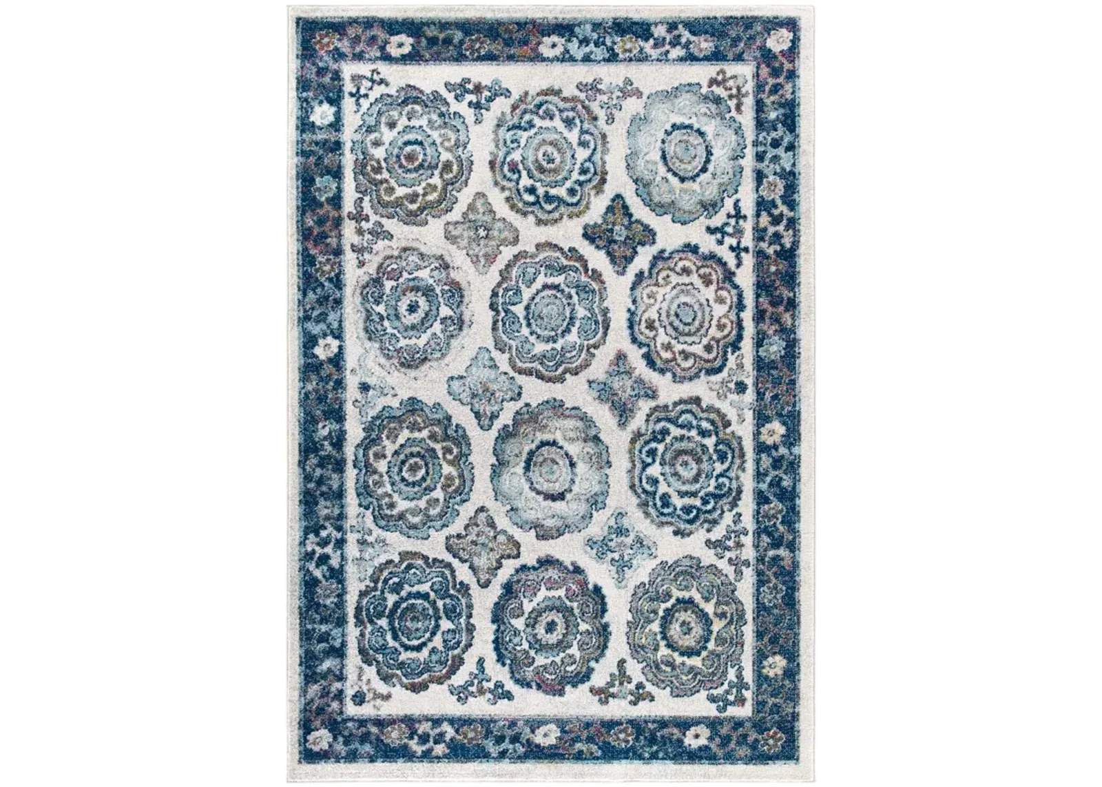 Entourage Odile Distressed Floral Moroccan Trellis 8x10 Area Rug