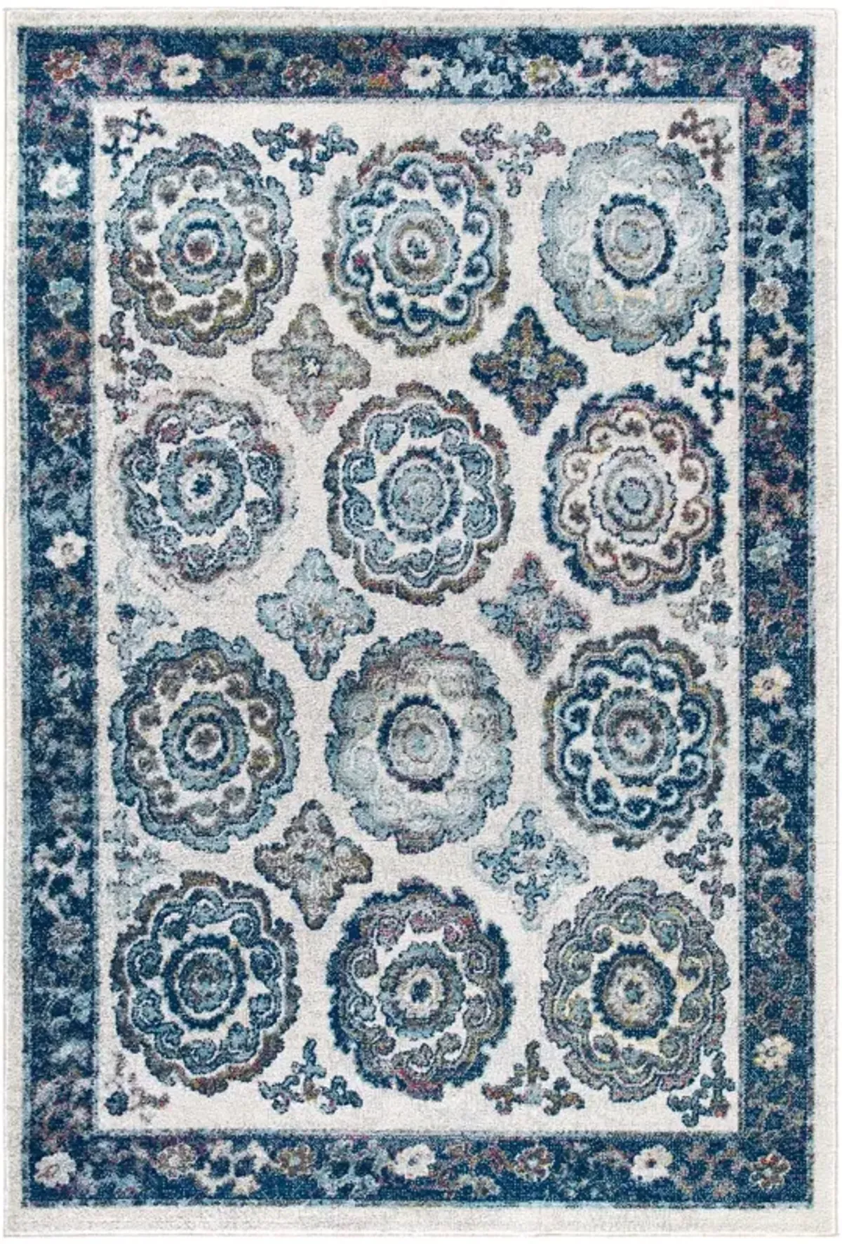 Entourage Odile Distressed Floral Moroccan Trellis 8x10 Area Rug