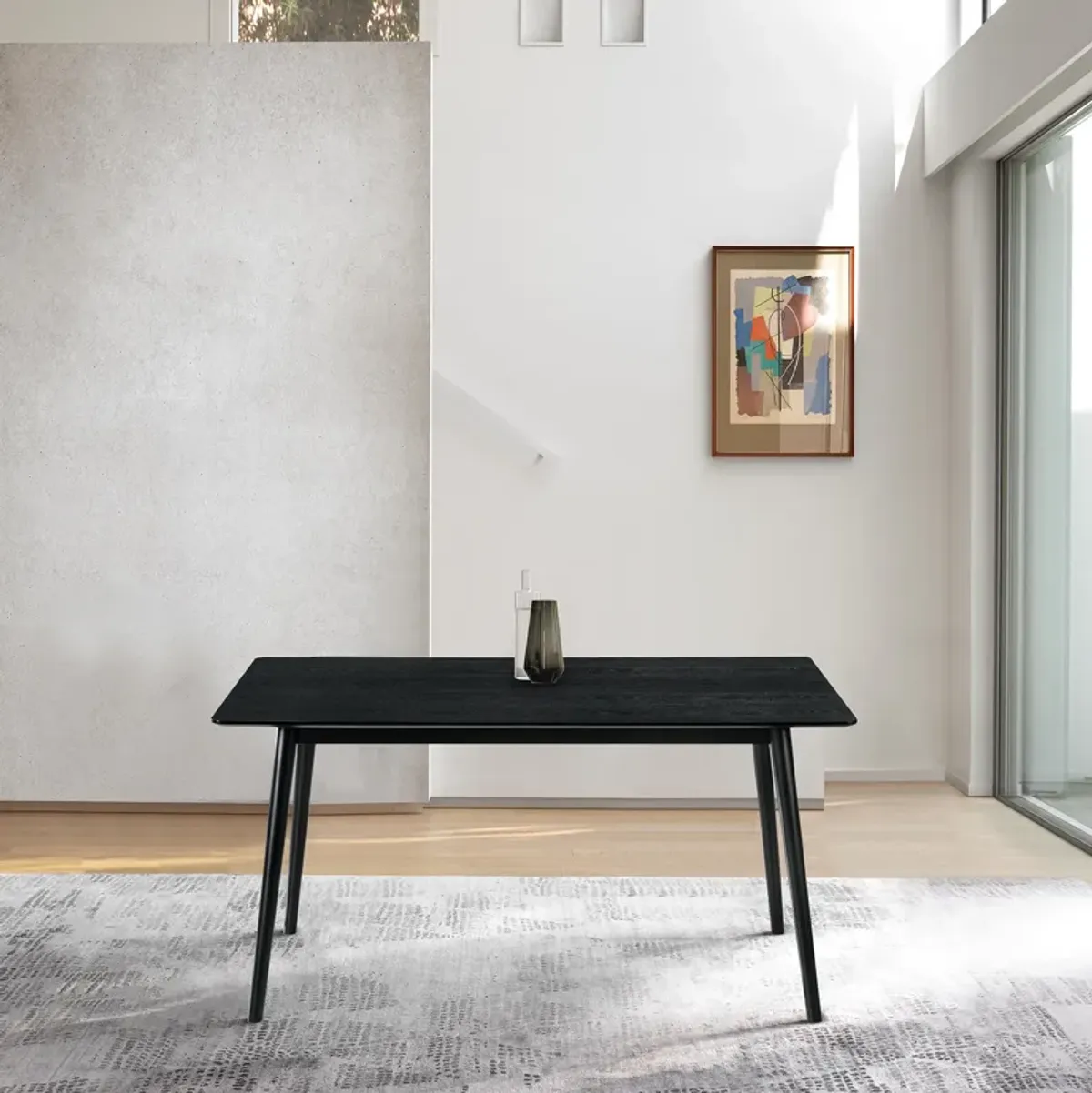 Westmont 59" Rectangular Dining Table in Black Wood