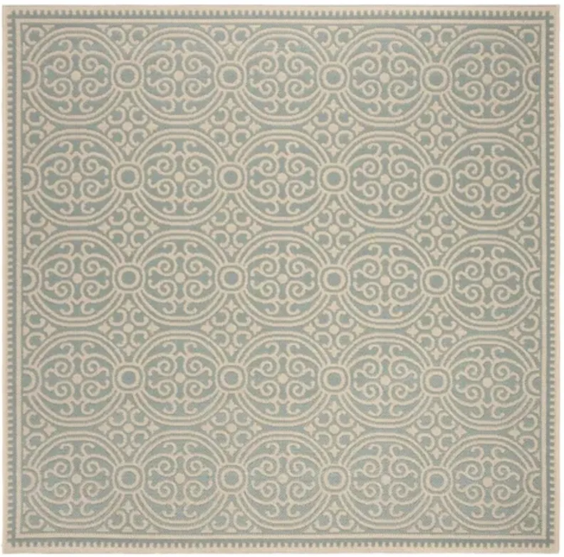 LINDEN 134 Collection LND134L-6SQ Cream / Aqua 6'-7" X 6'-7" Square