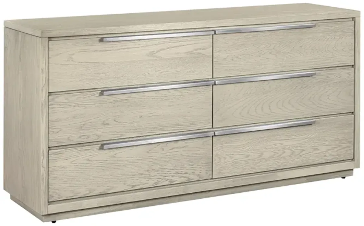 Abbey 6 Drawer Dresser in Gray Oak Wood