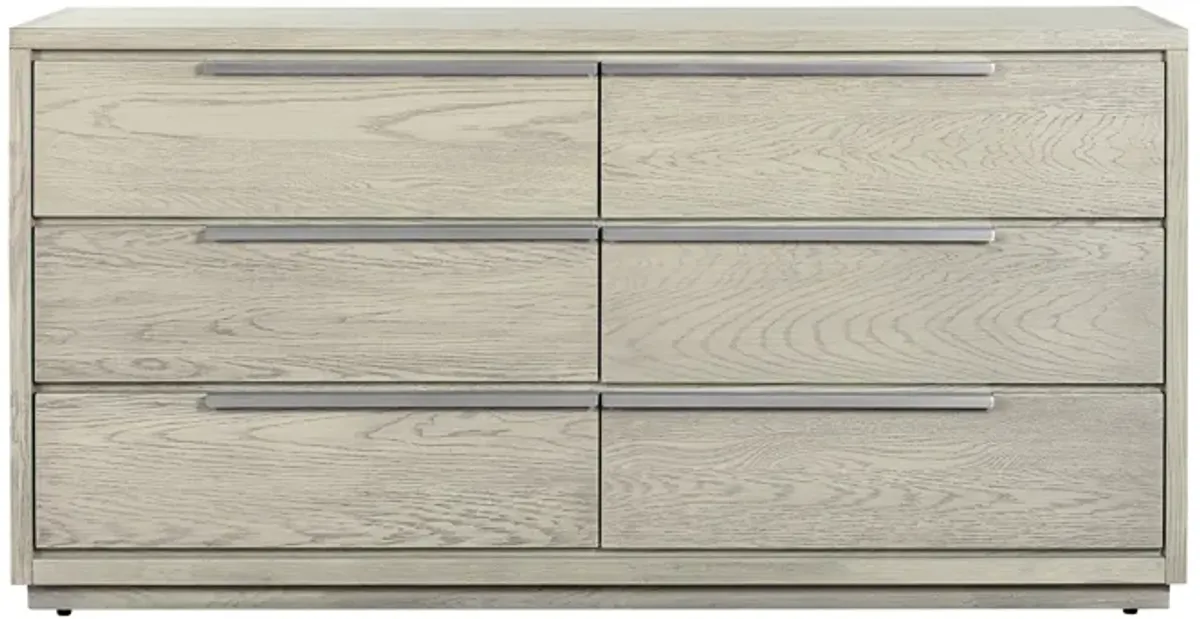 Abbey 6 Drawer Dresser in Gray Oak Wood